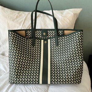 Tory Burch Emerald Green Tote Bag